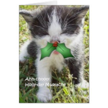 Ahhh-chooo Holly-day Mustache Cards