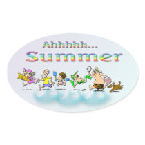 Ahhhh! Summer Oval Sticker
