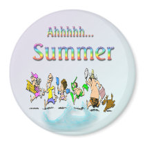 Ahhhh! Summer Round Magnet