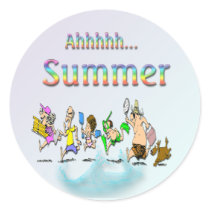 Ahhhh! Summer Round Sticker