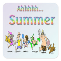Ahhhh! Summer Square Sticker