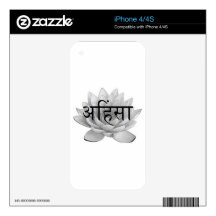 Ahimsa Lotus Flower iPhone 4 Decals
