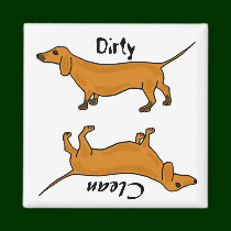 AHL- Dirty Paws dachshund Magnet magnets
