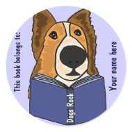 AHL- Sheltie Reading a Book Stickers sticker