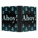 Ahoy! Anchor Pattern Design Dark Blue binders