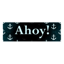 Ahoy! Anchor Pattern Design Dark Blue Business Cards