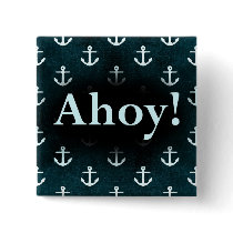Ahoy! Anchor Pattern Design Dark Blue Buttons