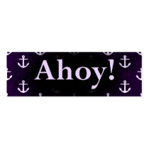 Ahoy! Anchor Pattern Design Dark purple Business Card