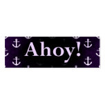 Ahoy! Anchor Pattern Design Dark purple Business Card
