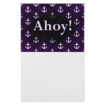Ahoy! Anchor Pattern Design Dark purple Customized Stationery
