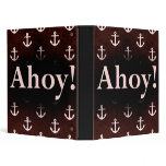 Ahoy! Anchor Pattern Design Dark Red binders