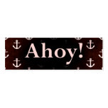 Ahoy! Anchor Pattern Design Dark Red Business Card