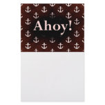 Ahoy! Anchor Pattern Design Dark Red Custom Stationery