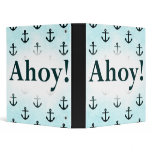 Ahoy! Anchor Pattern Design Light Blue binders