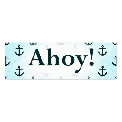 Ahoy! Anchor Pattern Design Light Blue Business Card by CardsForAll