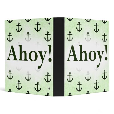 Ahoy! Anchor Pattern Design Light Green Binder by CardsForAll