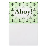 Ahoy! Anchor Pattern Design Light Green Stationery Paper
