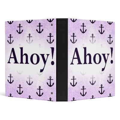 Ahoy! Anchor Pattern Design Light purple Binders by CardsForAll