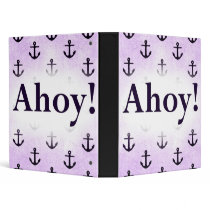 Ahoy! Anchor Pattern Design Light purple Binders