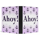 Ahoy! Anchor Pattern Design Light purple binders
