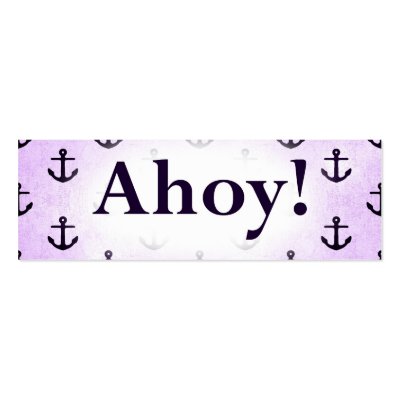 Ahoy! Anchor Pattern Design Light purple Business Card by CardsForAll