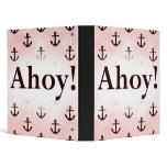 Ahoy! Anchor Pattern Design Pink binders