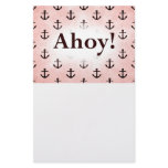 Ahoy! Anchor Pattern Design Pink Stationery Design