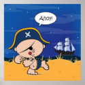 Ahoy Baby! Pirate Poster Print print