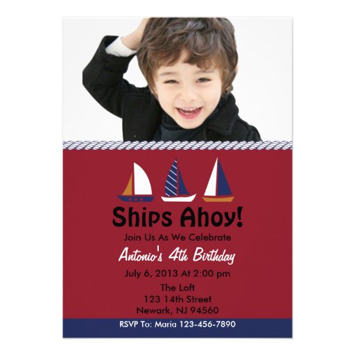 Ahoy Birthday Party Invitation
