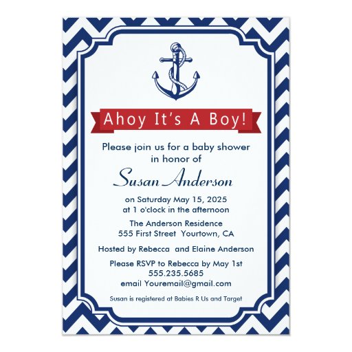 Ahoy! It39;s a Boy! Baby Shower Invitation Zazzle Ahoy! It39;s a Boy! Baby Shower Invitation Zazzle