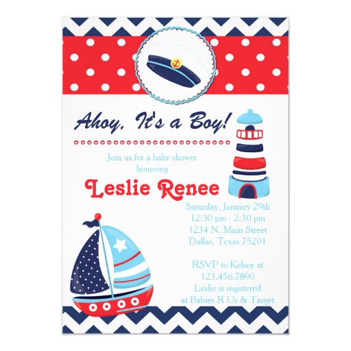 Ahoy, It39;s a Boy Lighthouse Baby Shower Invitation Zazzle Ahoy, It39;s a Boy Lighthouse Baby Shower Invitation Zazzle