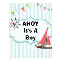 Ahoy It's a Boy Nautical Baby Shower Invitation