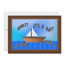 Ahoy! It's A Boy! Nautical Birth Announcement