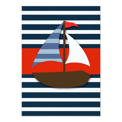 Ahoy It's A Boy! Nautical Boat Baby Shower Invites
