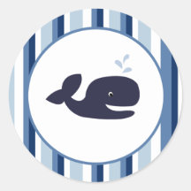 Ahoy Mate Blue Whale Envelope Seals / Toppers 20 Stickers