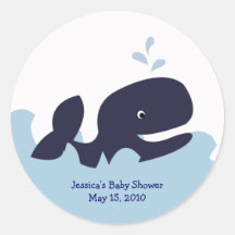 AHOY MATE Blue Whale Favor Stickers Personalized