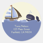 Ahoy Mate Blue Whale Return Address Stickers