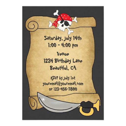 Ahoy Mate! Pirate Birthday Invitation for Boys