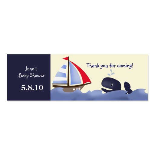 Ahoy Mate Red Sail Favor Tag Business Card