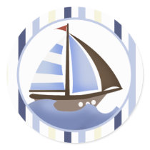 AHOY MATE Sailboat Envelope Seals / Stickers