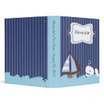 Ahoy Mate Whale Nautical Sailboat Customized Vinyl Binder