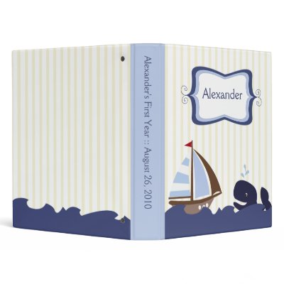 Ahoy Mate Whale Nautical Sailboat Customized Binder by allpetscherished