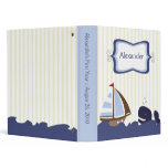 Ahoy Mate Whale Nautical Sailboat Customized binders