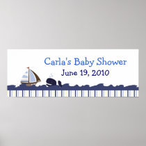 Ahoy Mate Whale Personalized Baby Shower Banner Posters
