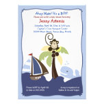 Ahoy Mate Whale, Sailboat & Monkey Invitation 5x7