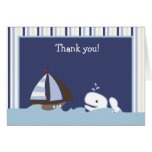 AHOY MATE White Whale Folded Thank you note Cards