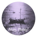 Ahoy Matey envelope seals purple Stickers