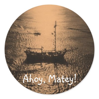 Ahoy Matey envelope seals Stickers by TropiCards