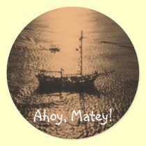 Ahoy Matey envelope seals stickers