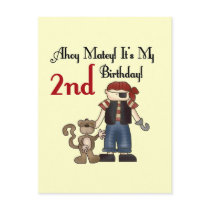 Ahoy Matey Pirate 2nd Birthday tshirts and Gifts postcards